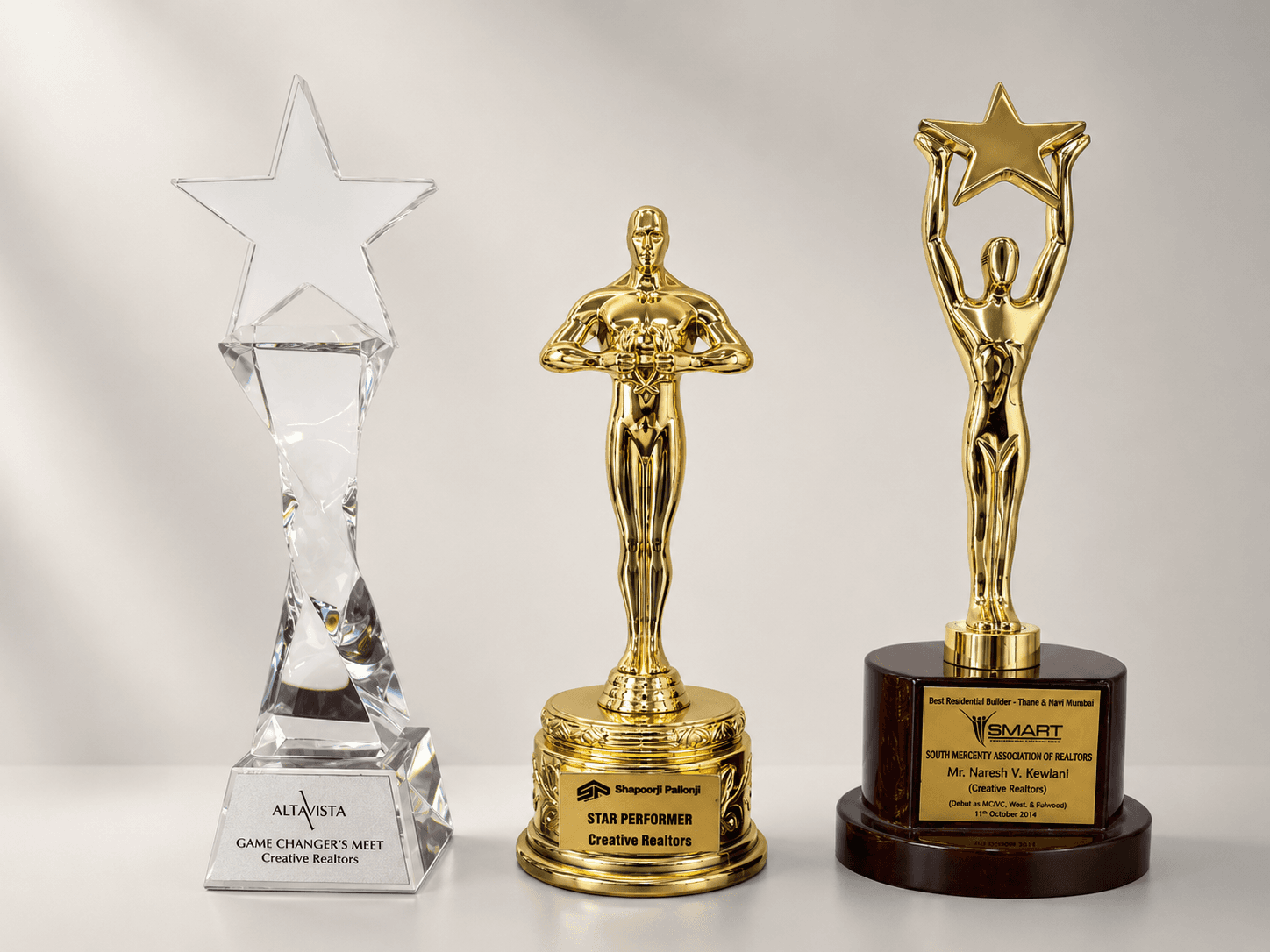 Creative Realtors trophy and award collection